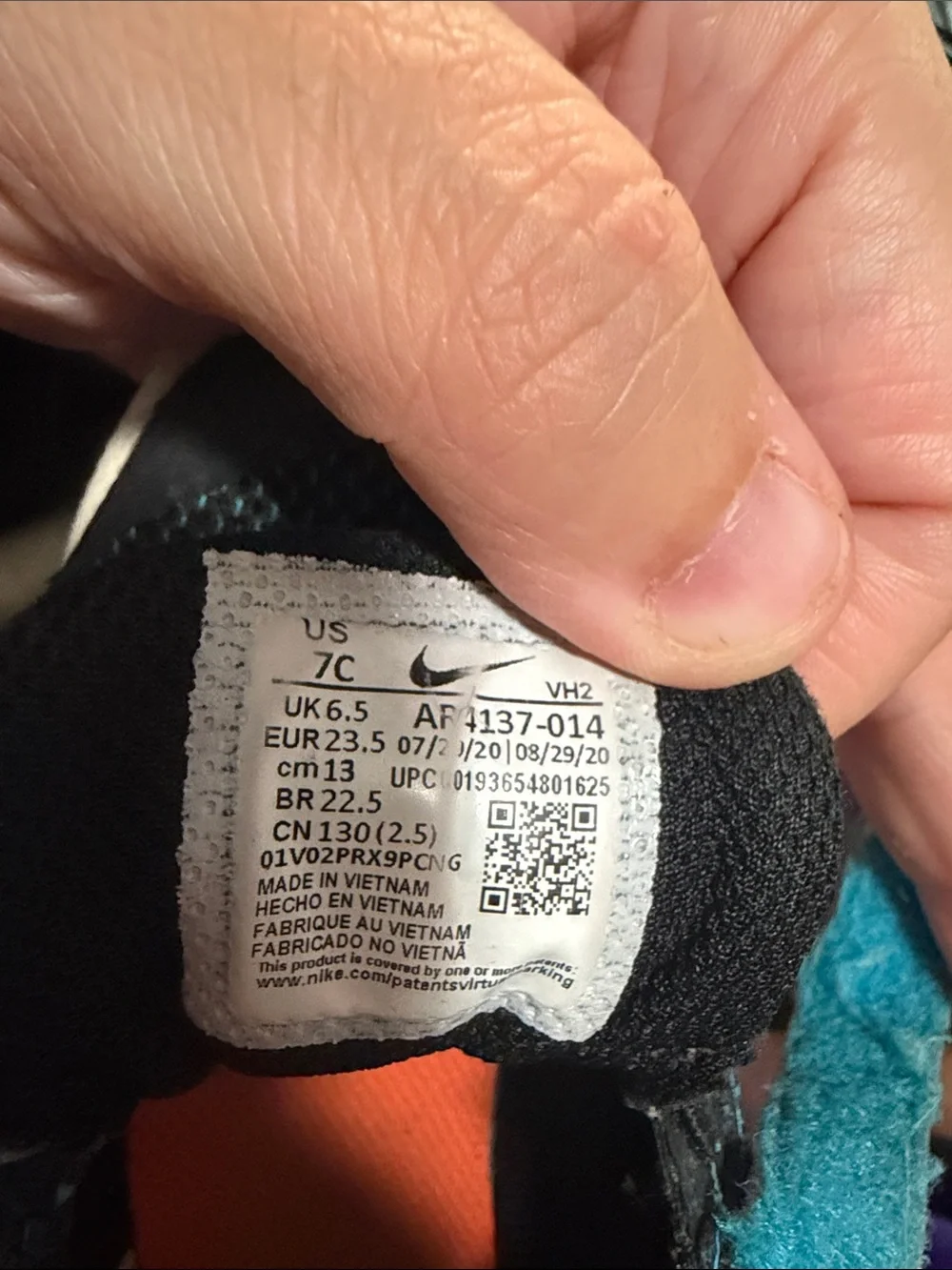 Nike Kids Blue and Black Velcro Sneakers with White Swoosh
